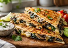 Quesadilla cu ciuperci și spanac: Rețetă crocantă de 15 min