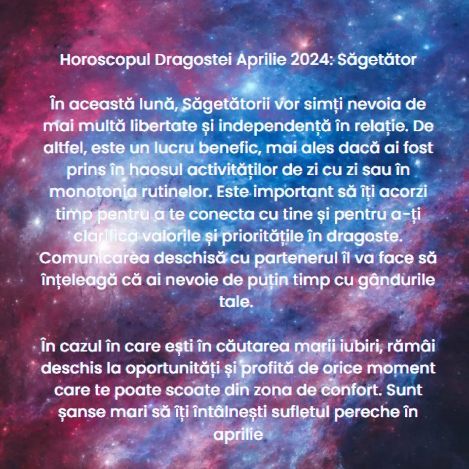 Horoscopul Dragostei Aprilie 2024: Explorăm toate cotloanele sufletului și ne conectăm la nivel emoțional cu cei din jur