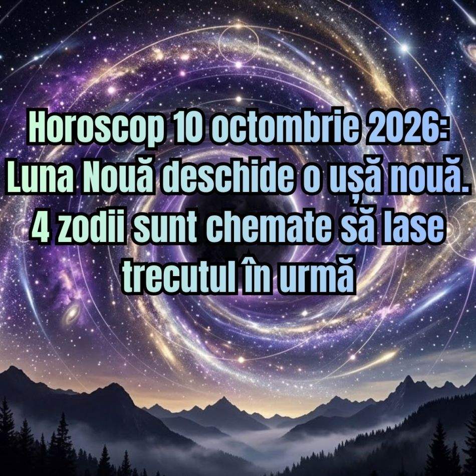 Horoscop 10 octombrie 2026: Luna Nouă deschide o ușă nouă. 4 zodii sunt chemate să lase trecutul în urmă