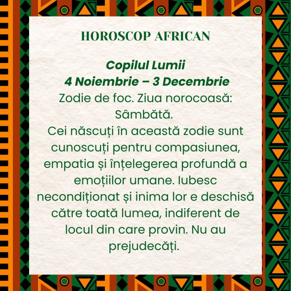 Horoscop African. Puterea Ancestrală a fiecărei zodii