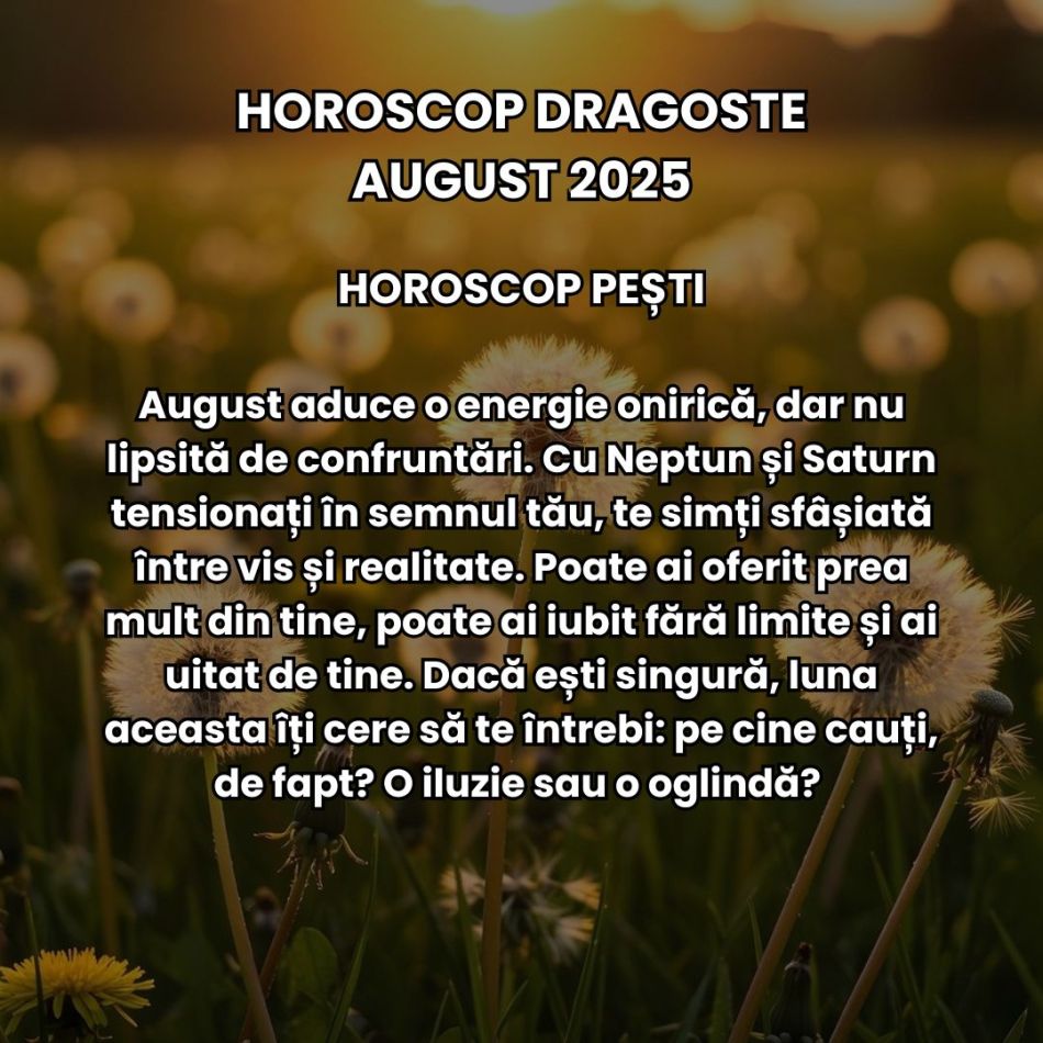 Horoscop Dragoste August 2025: Iubirea vine cu claritate brutală. Relațiile sunt provocate de neînțelegeri, amânări, temeri