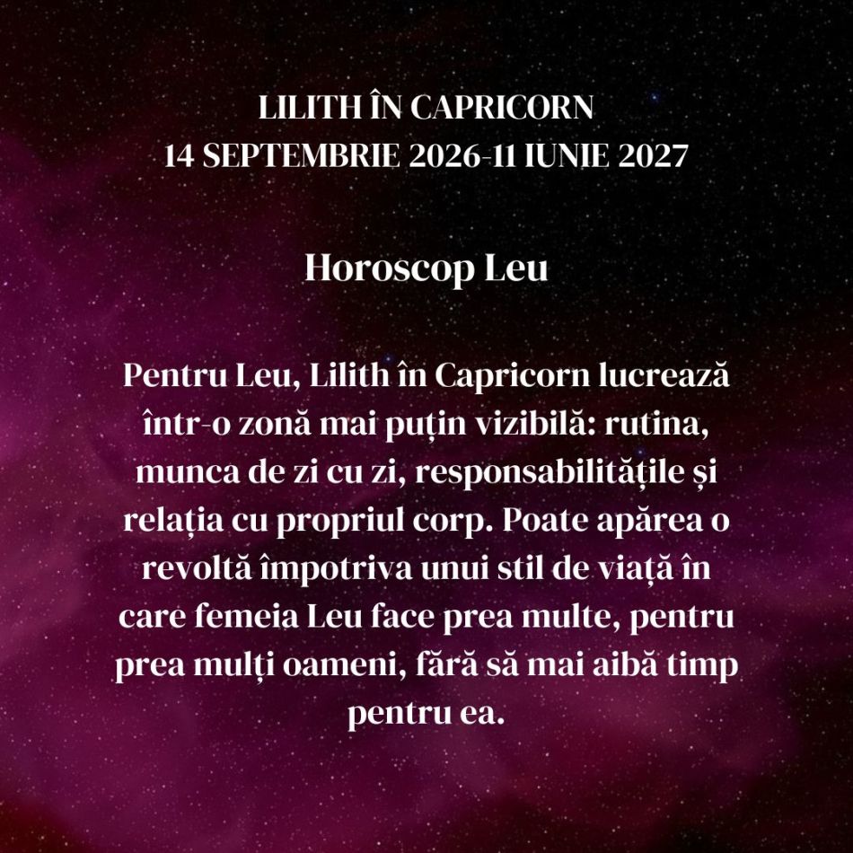 Lilith, Luna Neagră, intră în Capricorn până pe 11 iunie 2027: Ambiția, puterea și succesul își arată colții. Umbrele lovesc!