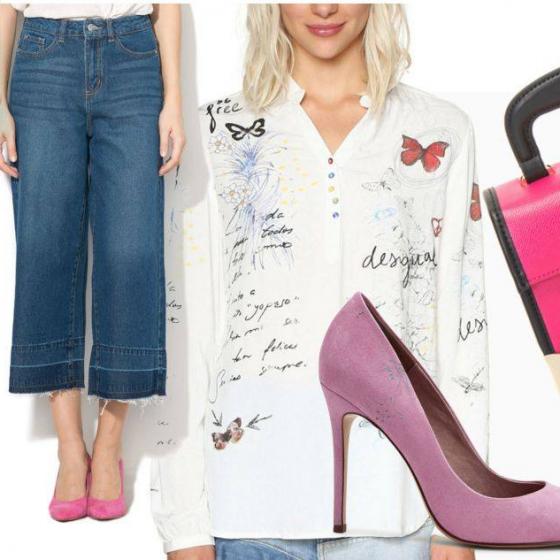 Cum să porți pantalonii culottes din denim ca o expertă