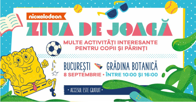 Nickelodeon organizează în România prima ediție a evenimentului Ziua de Joacă, o zi departe de televizor și tehnologie