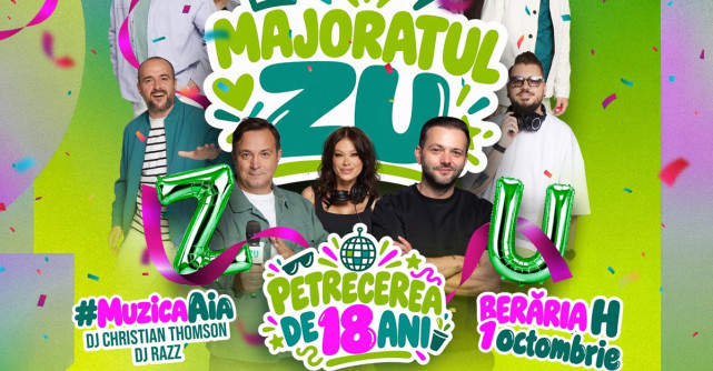 Radio ZU te invită la party! Hai la Majoratul ZU, pe 1 octombrie, LIVE la Beraria H!