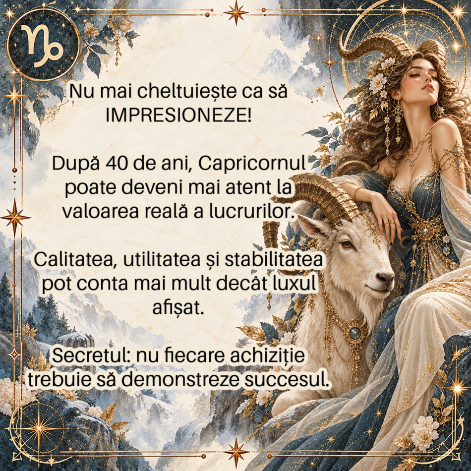 Capricornul și banii după 40 de ani: când siguranța contează mai mult decât demonstrația de succes