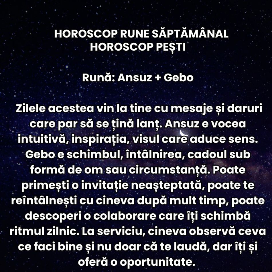 Horoscop Rune săptămâna 12-18 ianuarie 2026: Universul nu ne mai întreabă dacă suntem pregătiți, ci ne forțează să acționăm ACUM