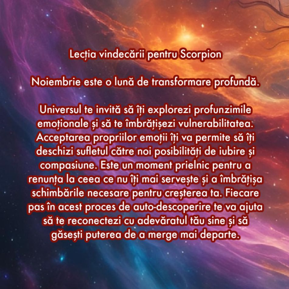 Universul ne vorbește: Noiembrie și lecțiile profunde ale vindecării pentru fiecare zodie în parte