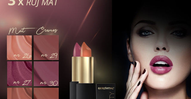 Farmec adaugă nuanțe noi de rujuri cu acid hialuronic în gama Gerovital Beauty