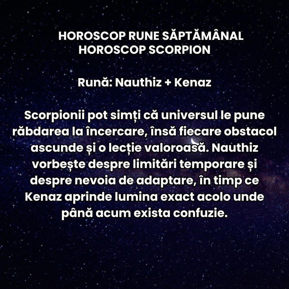 Horoscop Rune săptămâna 6-12 iulie 2026: Ne așteaptă planuri puse la încercare, teste și adevăruri dezgropate