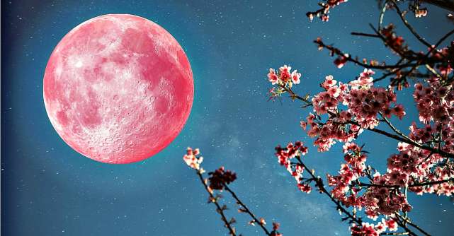 Cele trei zodii favorizate de Super Luna Roz, prima lună plină a primăverii