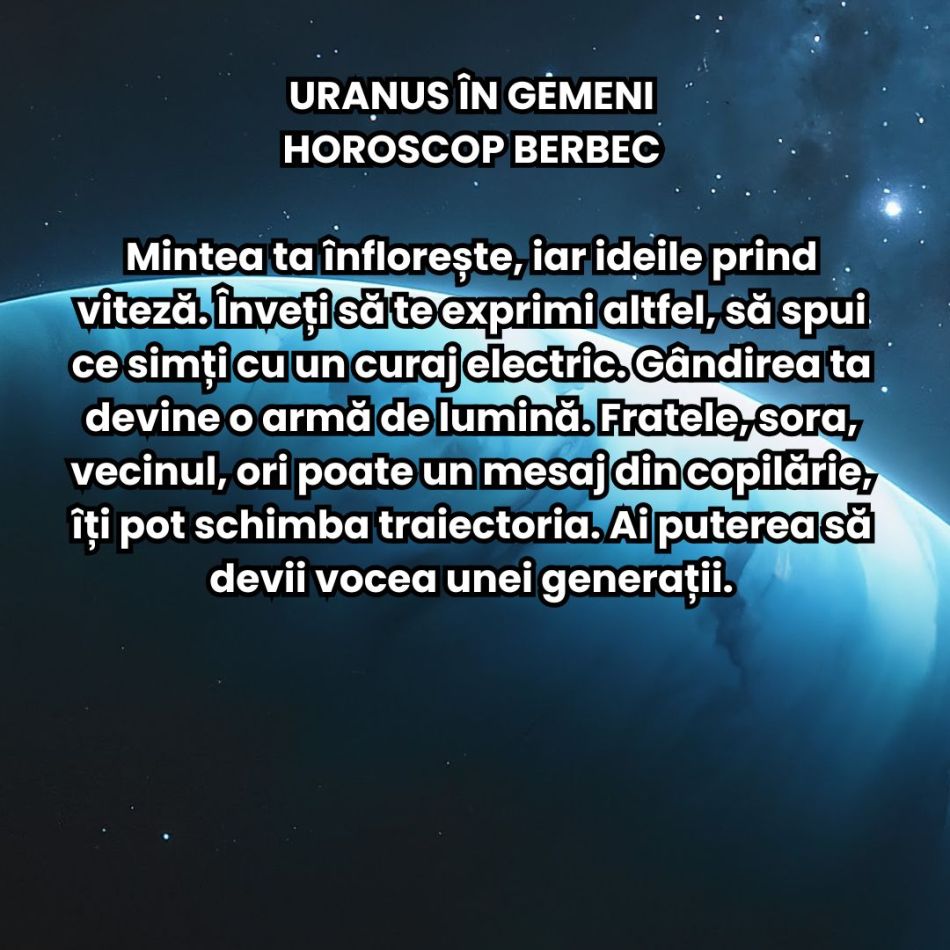 Uranus în Gemeni (2025–2033) aduce revoluția minții + renașterea comunicării. Tot ce am gândit și am crezut până acum se schimbă