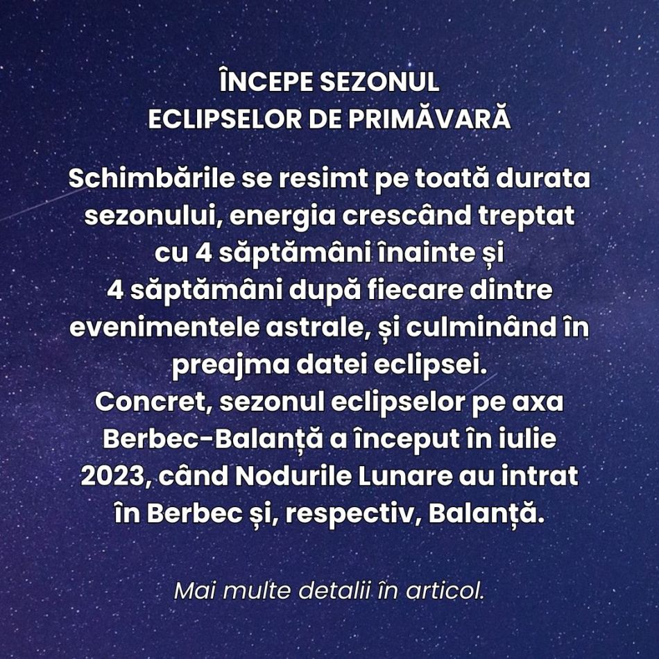 Începe sezonul Eclipselor de Primăvară! Relațiile noastre își accelerează transformarea începută vara trecută 