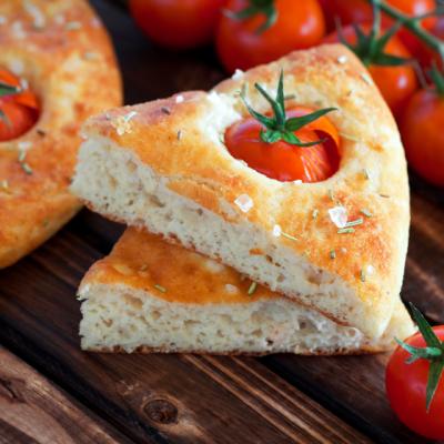 Focaccia cu rosii cherry