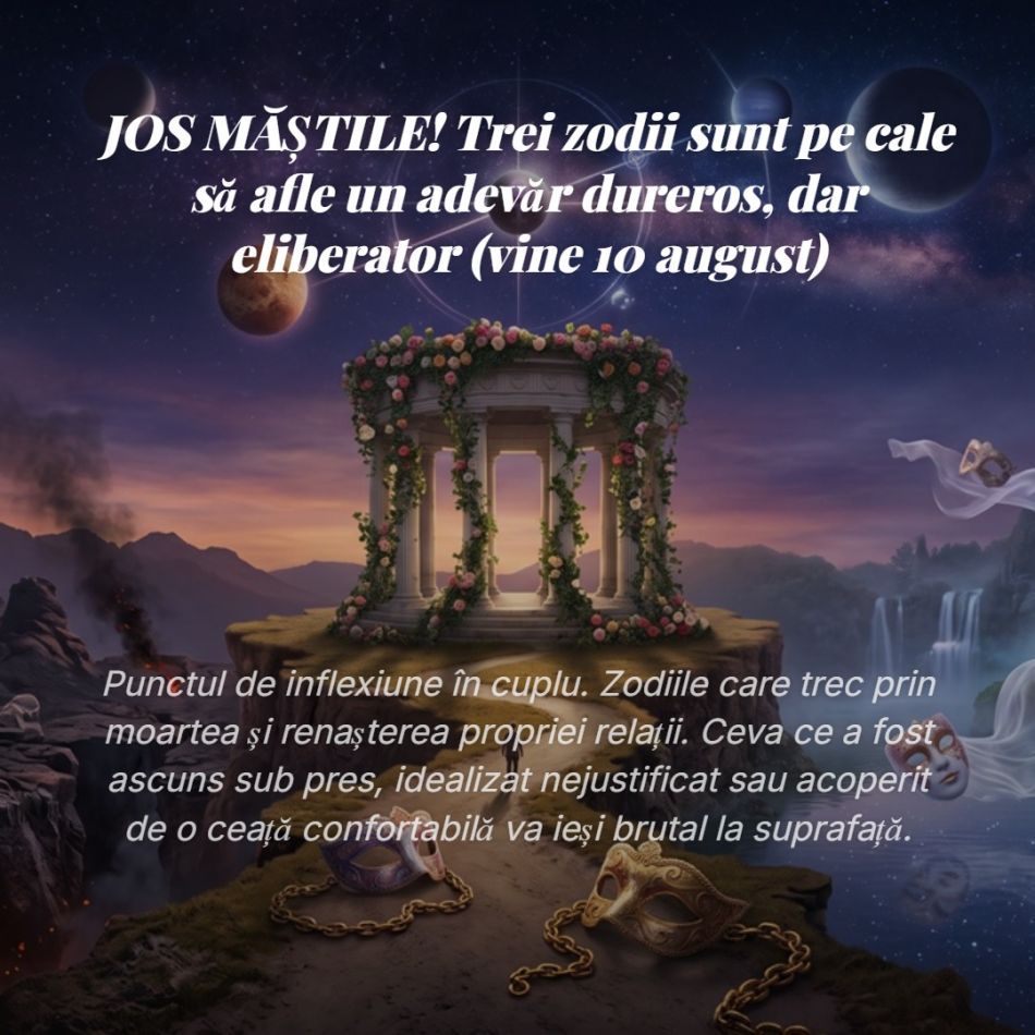 JOS MĂȘTILE! Trei zodii sunt pe cale să afle un adevăr dureros, dar eliberator (vine 10 august)