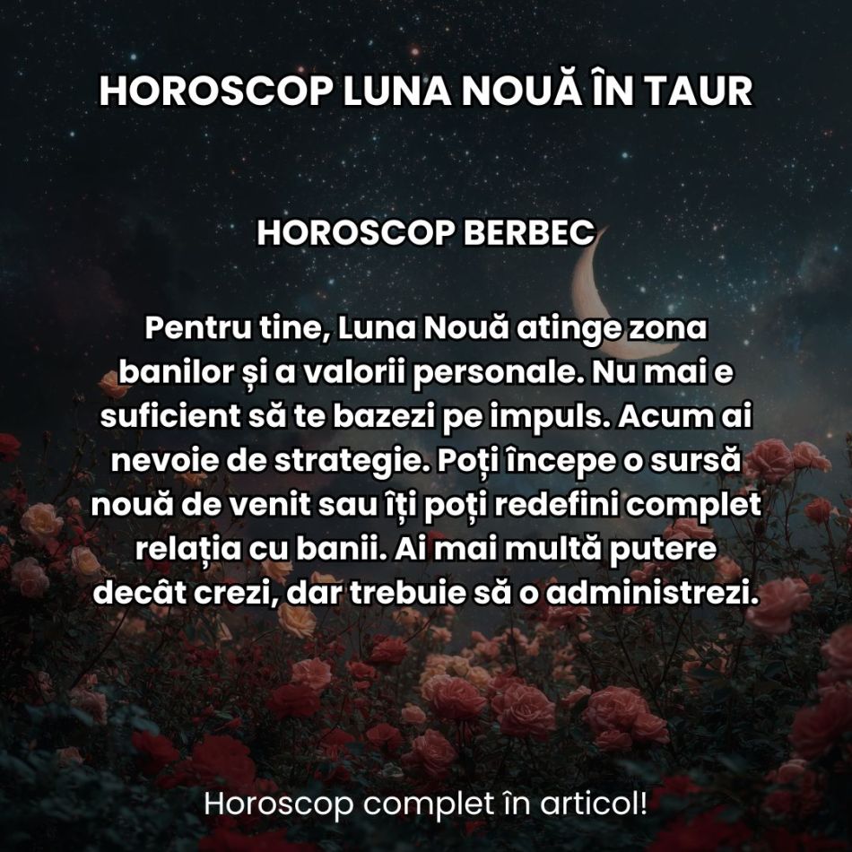 Luna Nouă în Taur din 16 mai ne oferă super-puteri de manifestare! Dorințele noastre devin acum realitate!