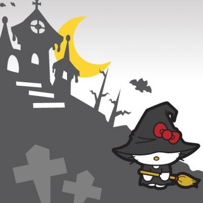 Vino sa joci trick or treat in magazinele Sanrio Hello Kitty de Halloween