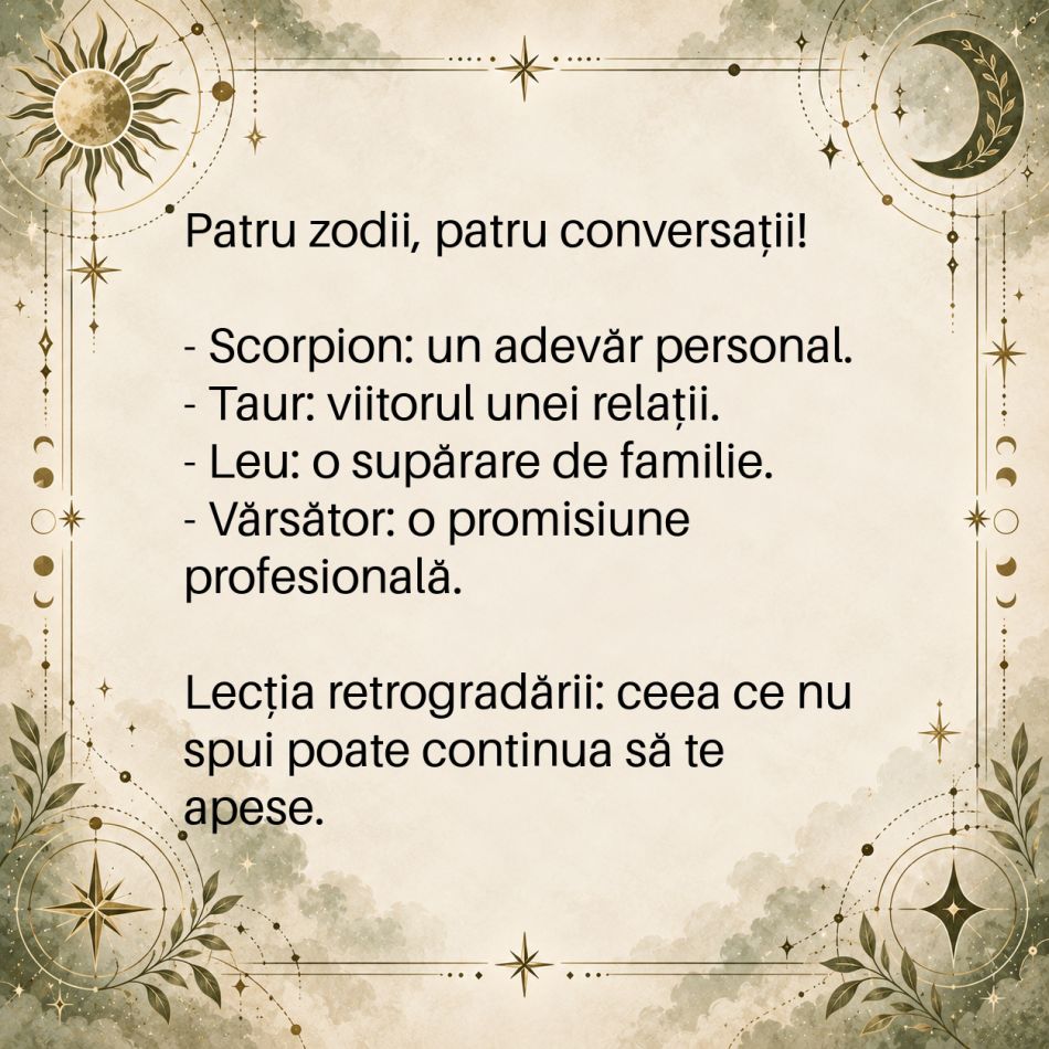 Mercur retrograd în Scorpion, până pe 13 noiembrie 2026: 4 zodii trebuie să lămurească o conversație rămasă în aer