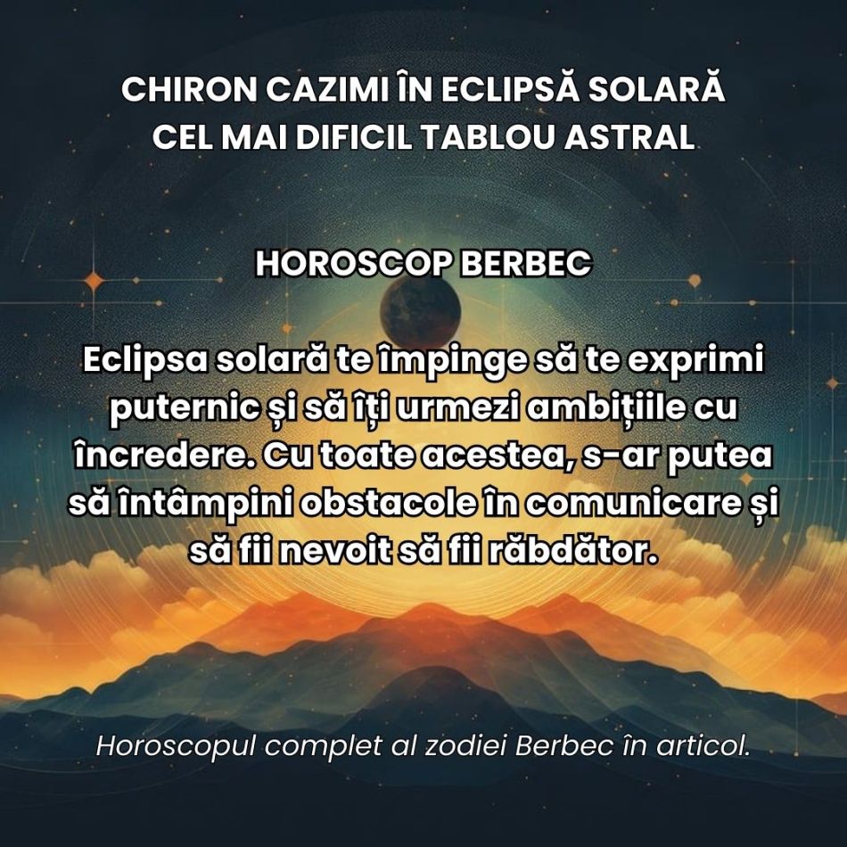 Chiron Cazimi în Eclipsă Solară. Energiile înflăcărate ale Berbecului ancestral ne provoacă în cel mai dificil tablou astral
