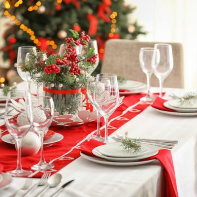 Fețe de masă decorative pentru masa de Crăciun