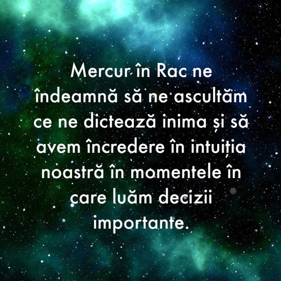 Pe 26 iunie Mercur intră în Rac. Ne rescriem propria poveste de viață!