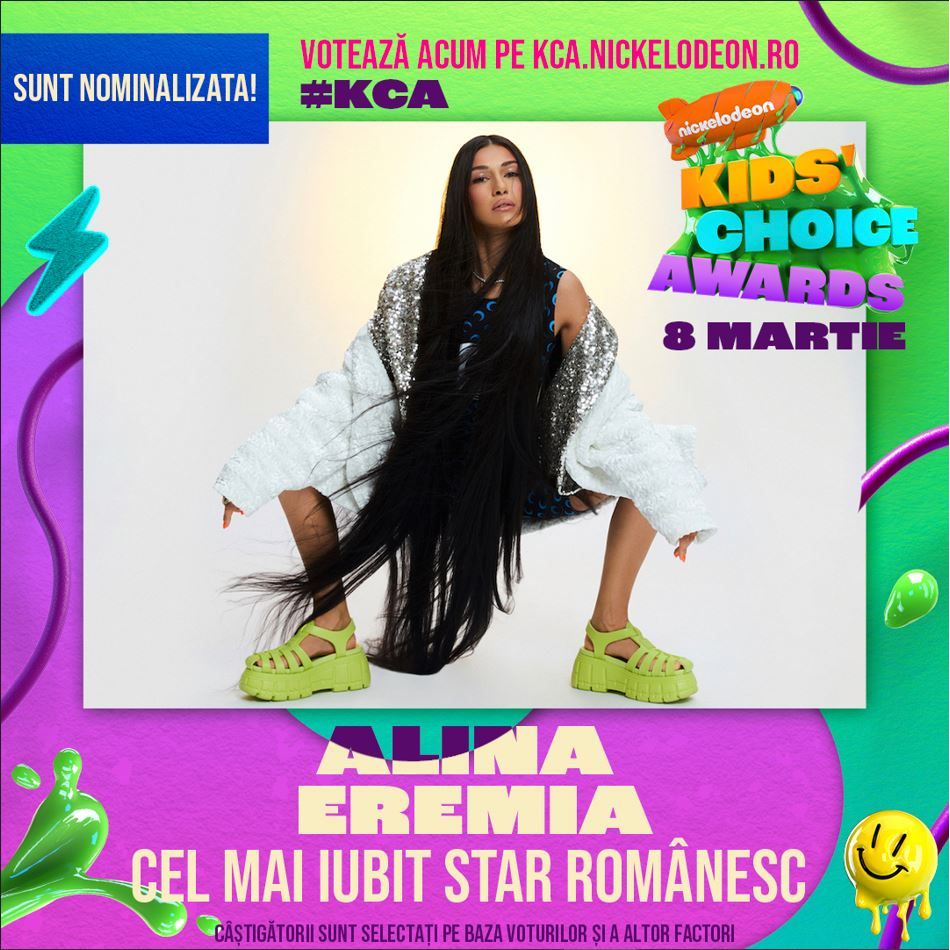 Smiley, Andra Gogan, Familia Melimi și Alina Eremia sunt nominalizați la Nickelodeon Kids’ Choice Awards 2023 