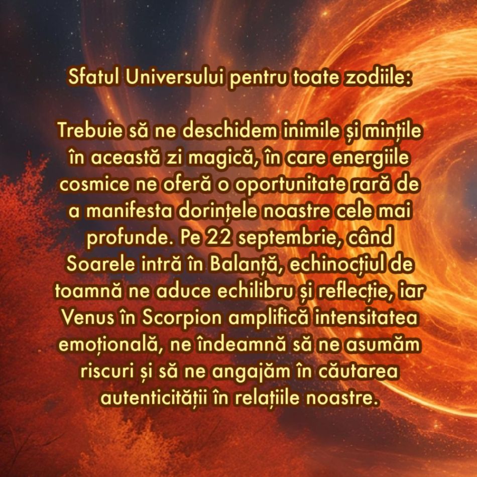 22 Septembrie, zi magică în Cosmos: 3 Evenimente majore ne aduc ce ne dorim de atât de mult timp