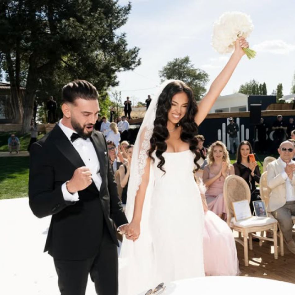 Nuntă de poveste pentru Dorian Popa și aleasa inimii sale. Andreea a strălucit în două rochii spectaculoase