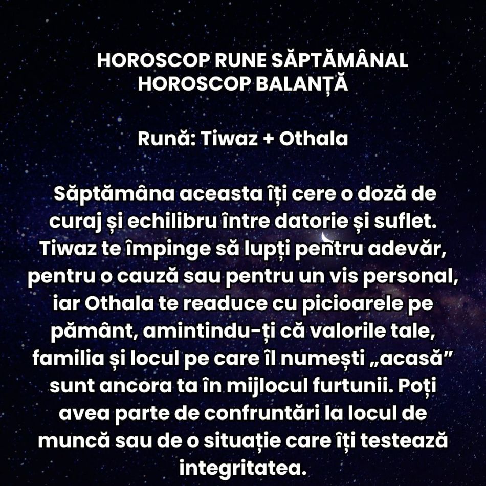 Horoscop Rune săptămâna 1-7 decembrie 2025: Dorințele se clarifică, ieșim din zona de confort și putem finaliza proiecte!
