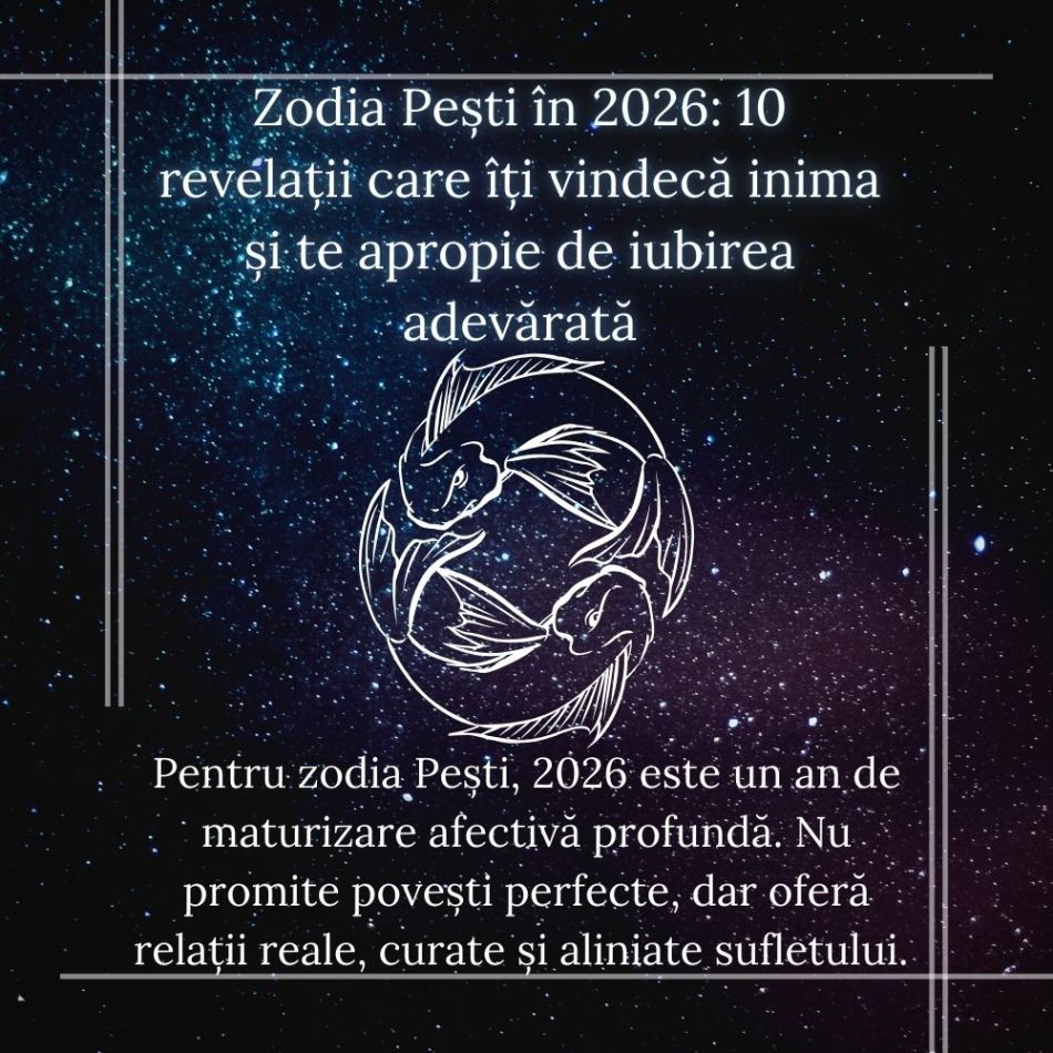 Zodia Pești în 2026: 10 revelații care îți vindecă inima și te apropie de iubirea adevărată