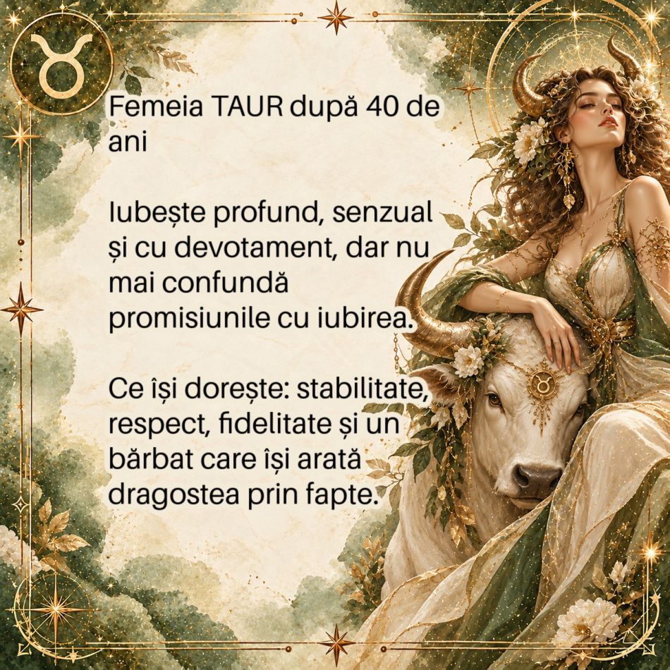 Femeia Taur după 40 de ani: cum iubește și ce nu mai acceptă într-o relație