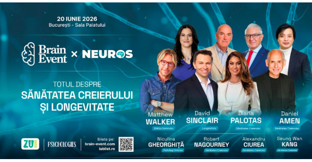 Conferința Brain Event 2026 aduce la București elita mondială a cercetării în longevitate și sănătatea creierului