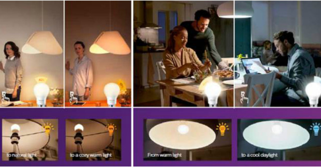 Un bec. Un întrerupător. Trei setări ale luminii Becurile Philips SceneSwitch