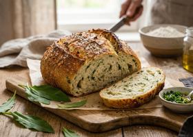 Rețetă de pâine de casă cu leurdă