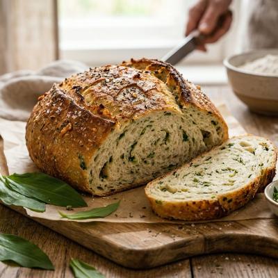 Rețetă de pâine de casă cu leurdă