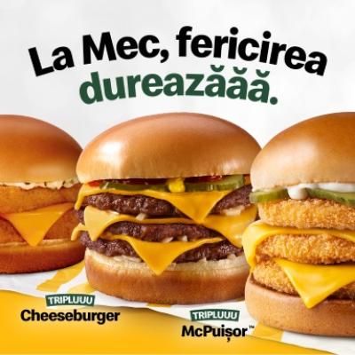 McDonald’s lansează un trio de excepție în meniul de toamnă: burgerii Triplu McPuișor, Triplu Cheeseburger și Dublu Filet-O-Fish