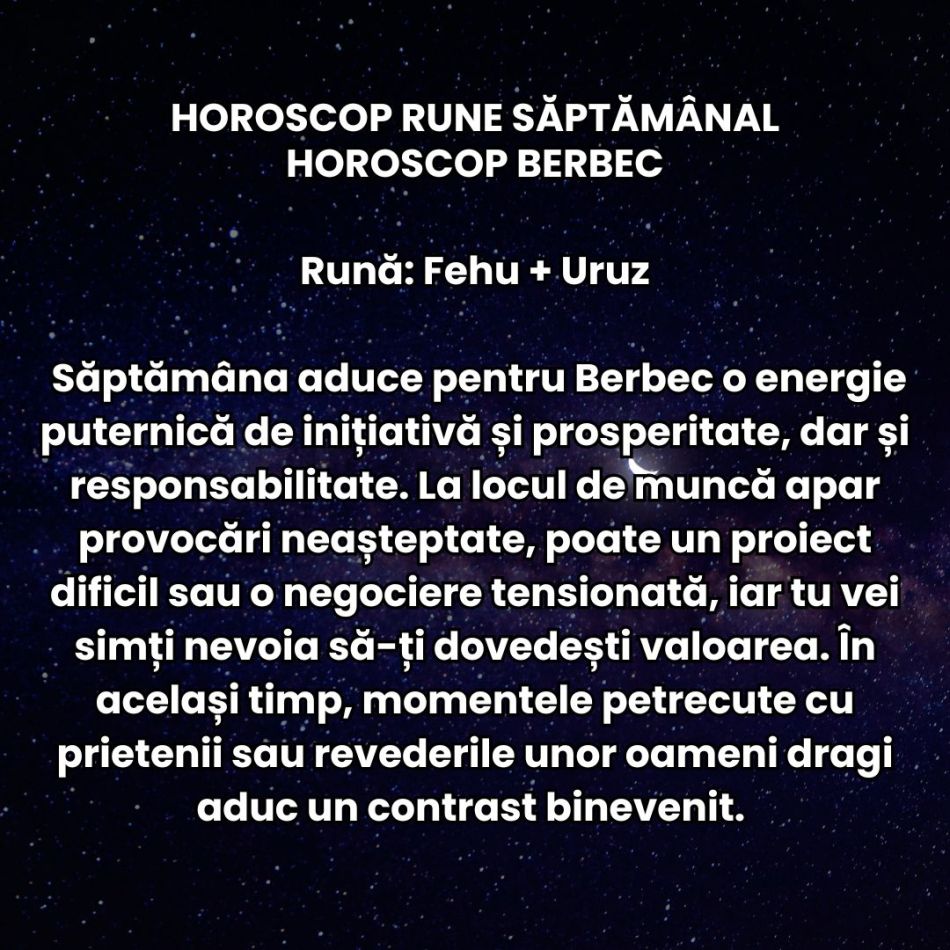Horoscop Rune săptămâna 27 octombrie – 2 noiembrie 2025: Inițiativa este încurajată și răsplătită! Deschidem uși surprinzătoare!
