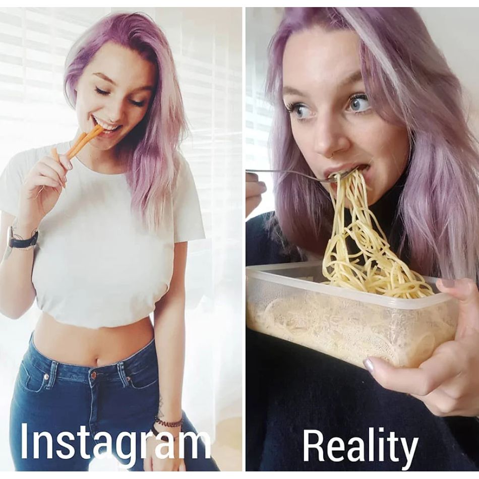 O tânără ne arată diferența dintre Instagram și Realitate în 10 imagini incredibile