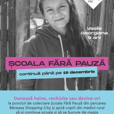 De sărbători, Băneasa Shopping City continuă campania Școala fără pauză