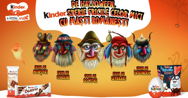 De Halloween, Kinder sperie fricile celor mici cu măști românești