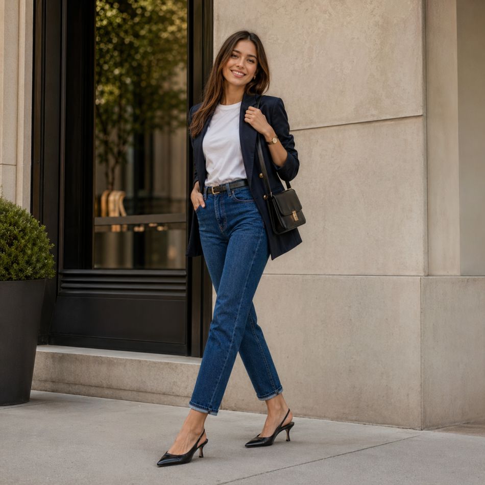 Pantofii „slingback” în 5 outfituri: cum îi porți ziua în stil casual