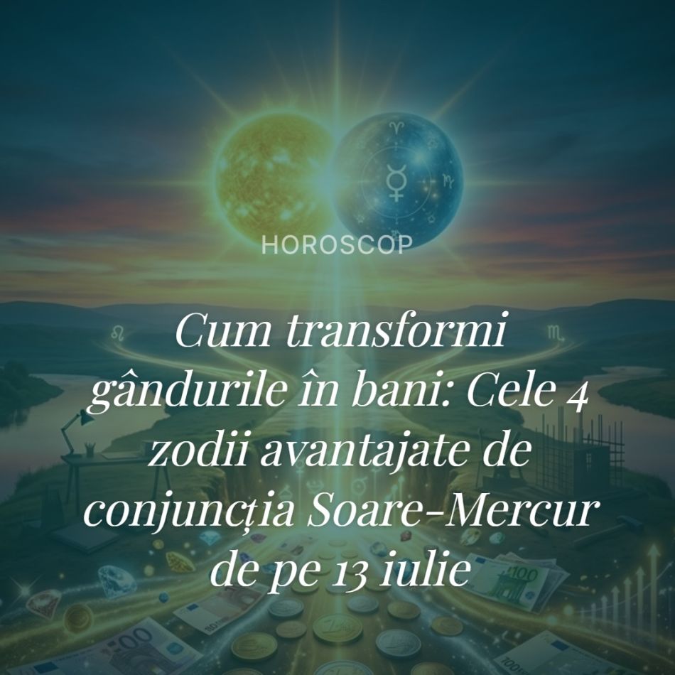 Cum transformi gândurile în bani: Cele 4 zodii avantajate de conjuncția Soare-Mercur de pe 13 iulie