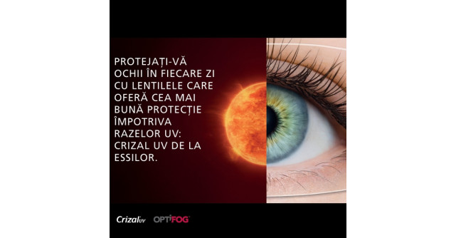 Crizal UV, lentilele de ochelari cu cel mai performant factor de protectie UV din lume