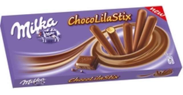 Milka ChocoLila Stix - biscuiti crocanti inveliti in cea mai fina ciocolata din Alpi 