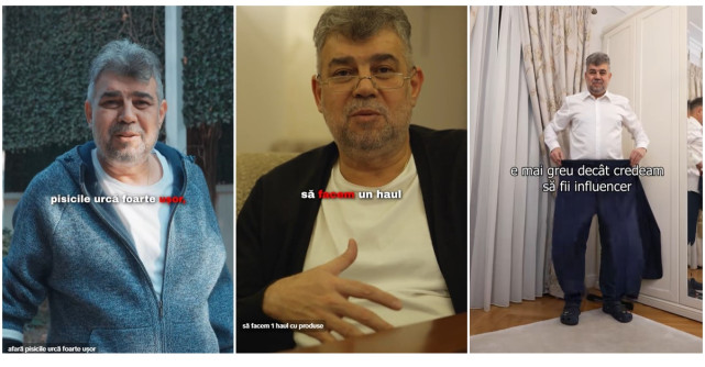 VIDEO: Marcel Ciolacu îmbrăcat într-un hanorac de mii de euro se urcă în copac să salveze o pisică