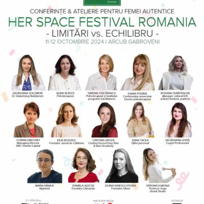 PRIMA EDIȚIE HER SPACE FESTIVAL ROMANIA, EVENIMENT ADRESAT SĂNĂTĂȚII ȘI STILULUI DE VIAȚĂ AL FEMEILOR