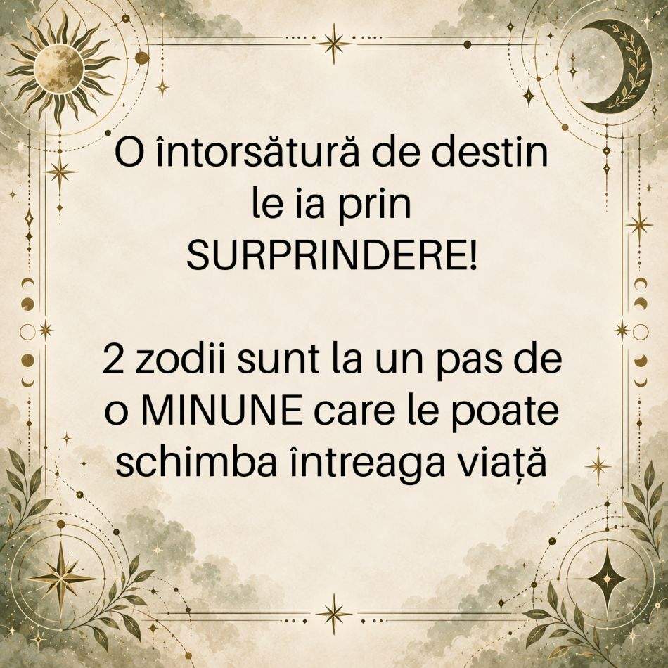 O întorsătură de destin le ia prin SURPRINDERE! 2 zodii sunt la un pas de o MINUNE care le poate schimba întreaga viață