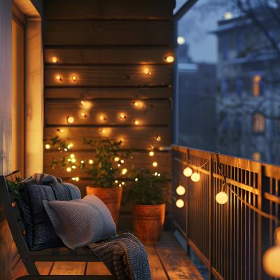 Sfaturi practice despre cum să iluminezi balconul: confort, atmosferă și siguranță