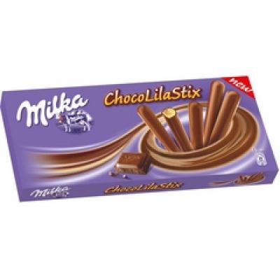 Milka ChocoLila Stix - biscuiti crocanti inveliti in cea mai fina ciocolata din Alpi 