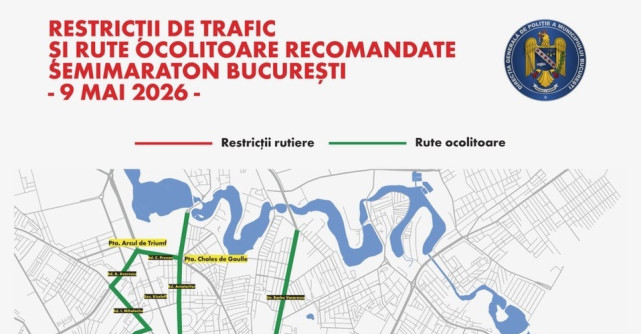 Restricționarea traficului rutier pe perioada derulării celei de-a 15-a ediții a OMV Petrom Bucharest Half Marathon